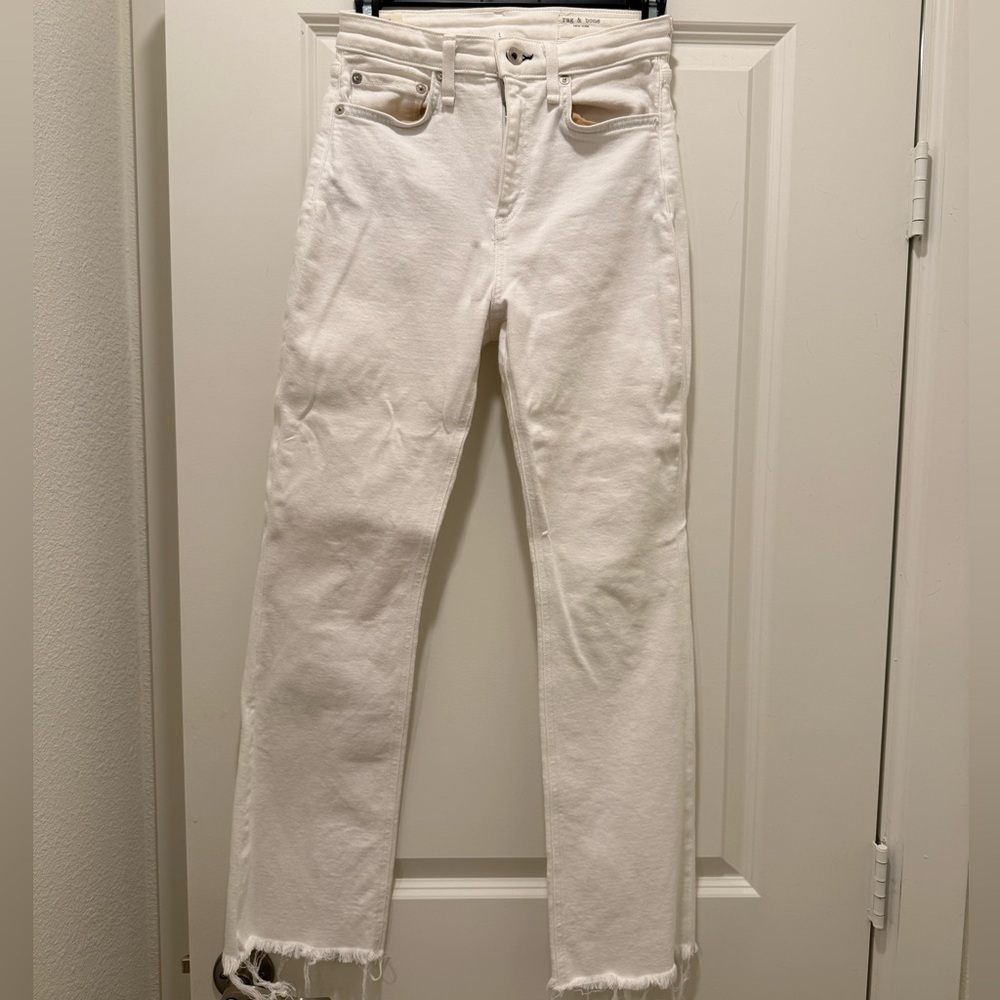 Rag & Bone Women's Cream Straight Leg Jeans